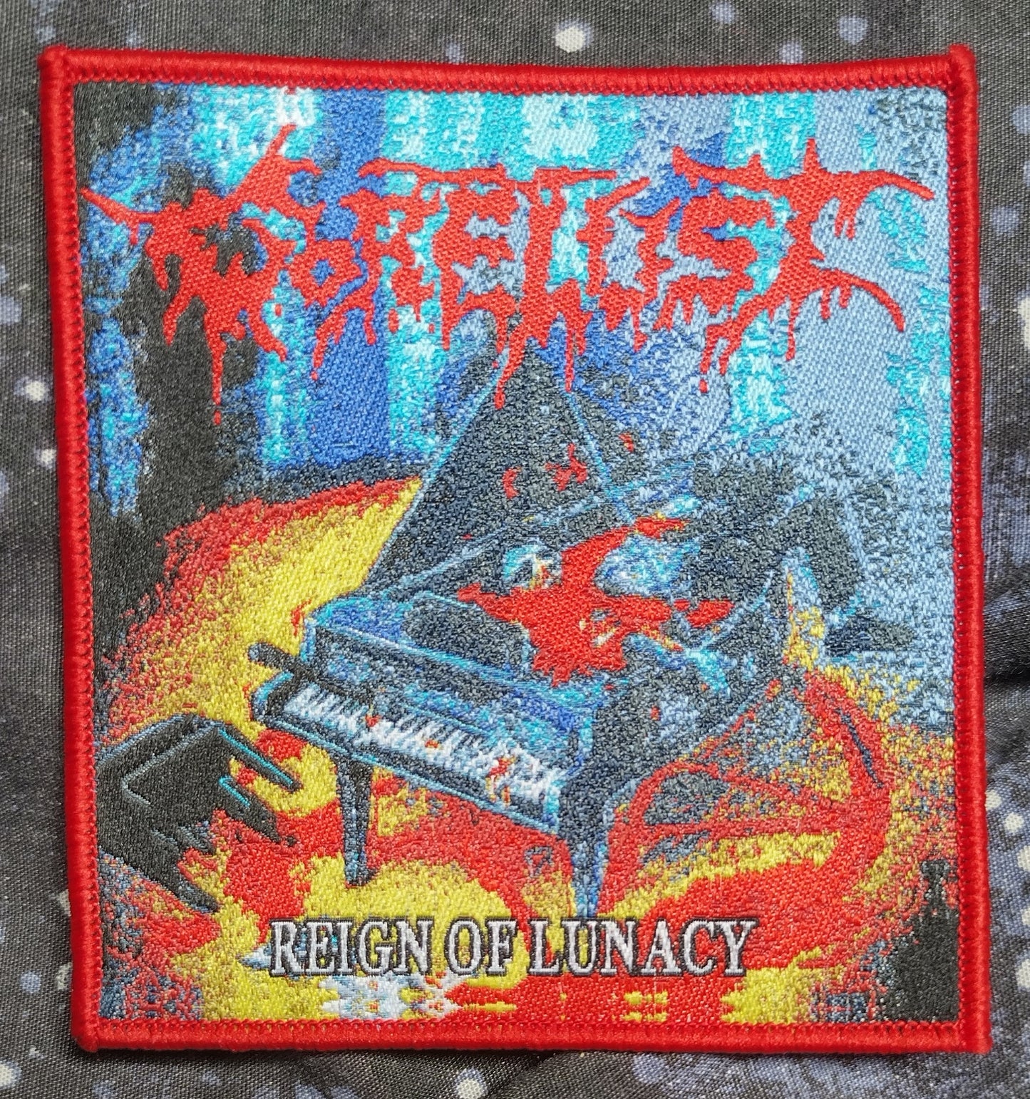 Gorelust Reign of Lunacy Red Border Woven Patch