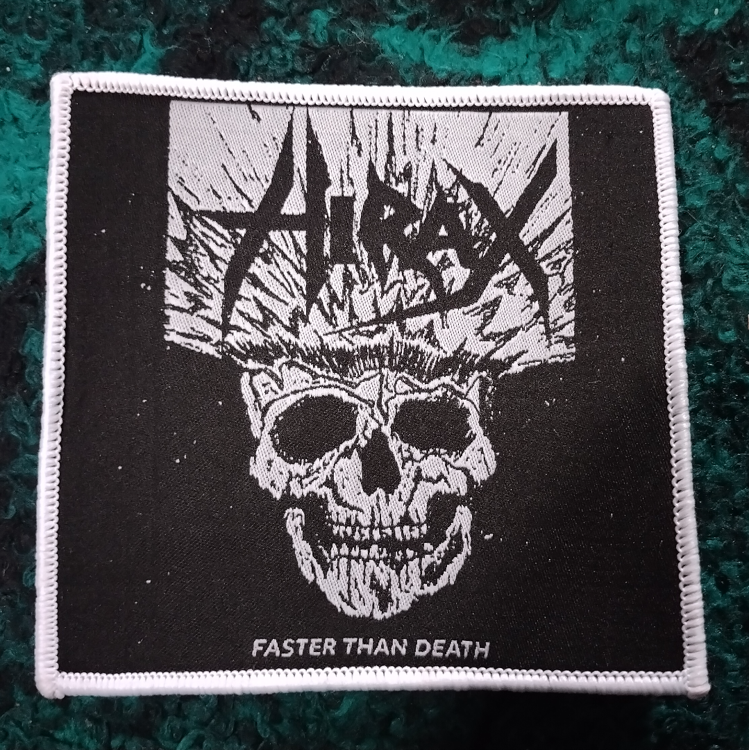 Hirax faster than death White border Woven Patch