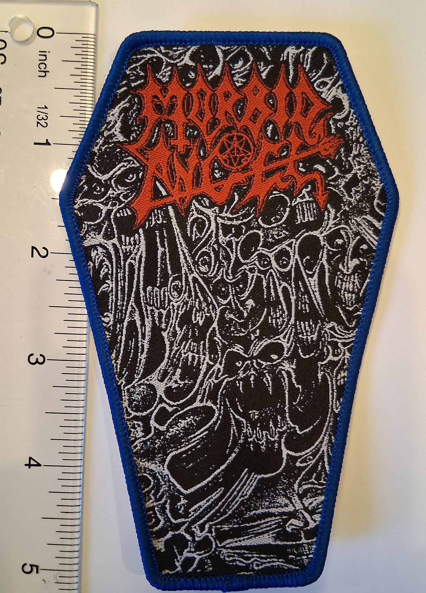Morbid Angel altars of madness Coffin Shaped Woven Patch