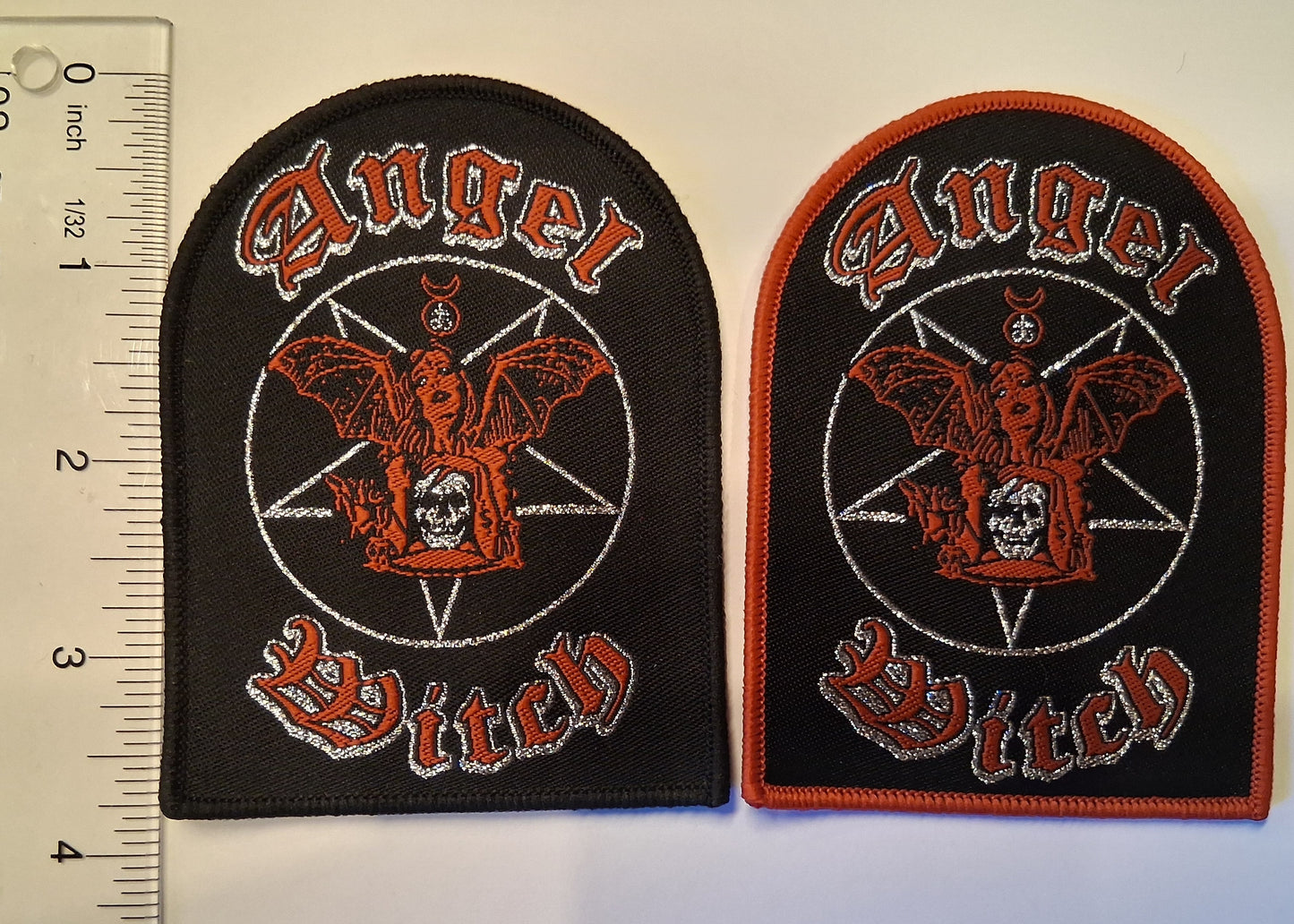 Angel Witch Tombstone shaped Woven patch