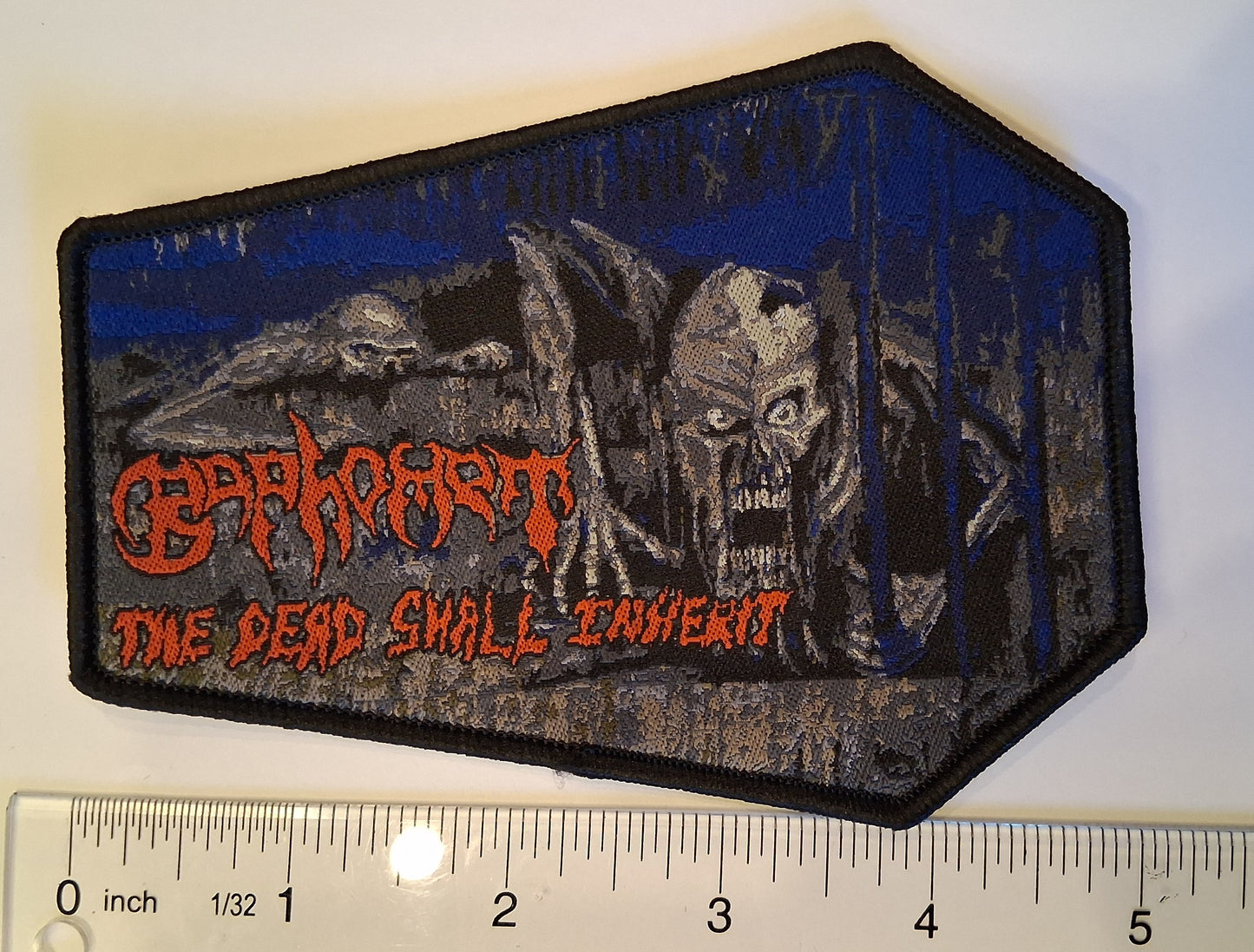 Baphomet the dead shall inherit Coffin Shaped Woven Patch