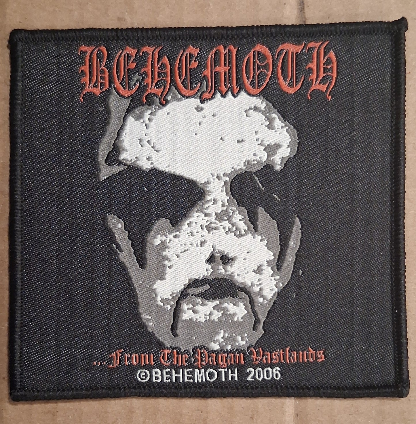 Behemoth from the pagan vastlands Black Border Woven Patch