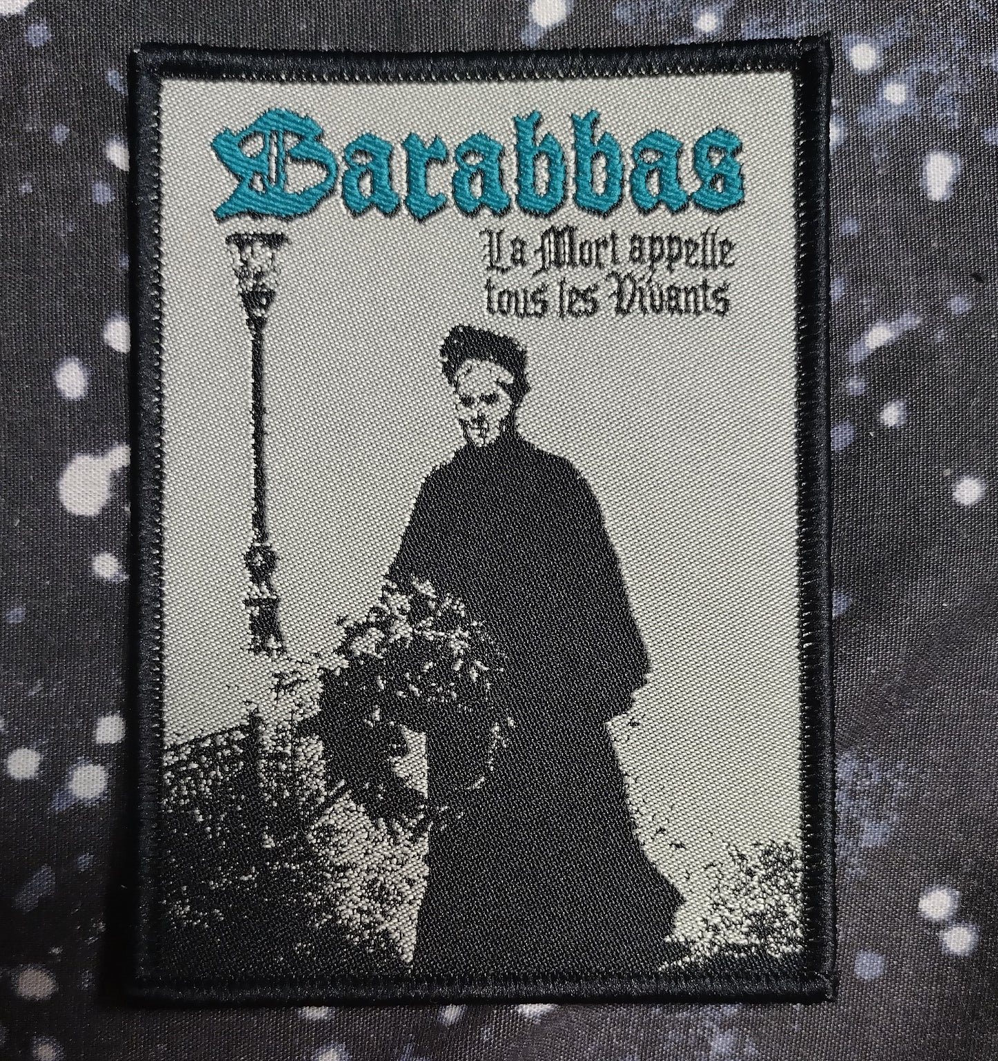 Barabbas La Mort.. black border Woven Patch
