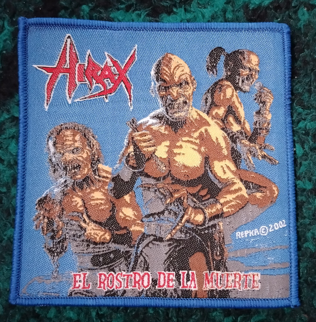 Hirax El rostro de la muerte Blue border Woven Patch