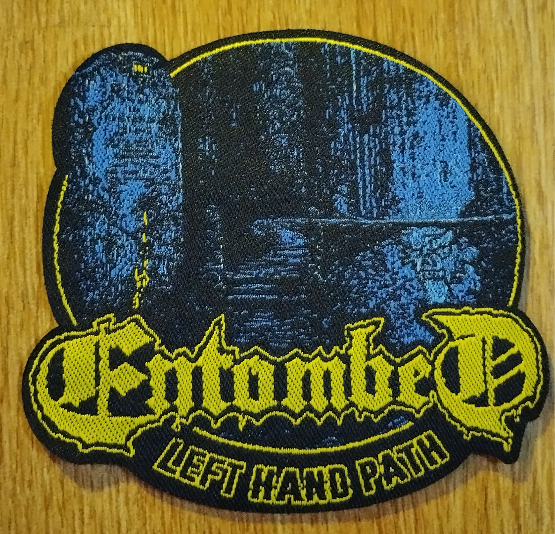 Entombed left hand path laser cut Woven Patch