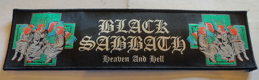 Black Sabbath heaven and hell Black border big Woven strip Patch