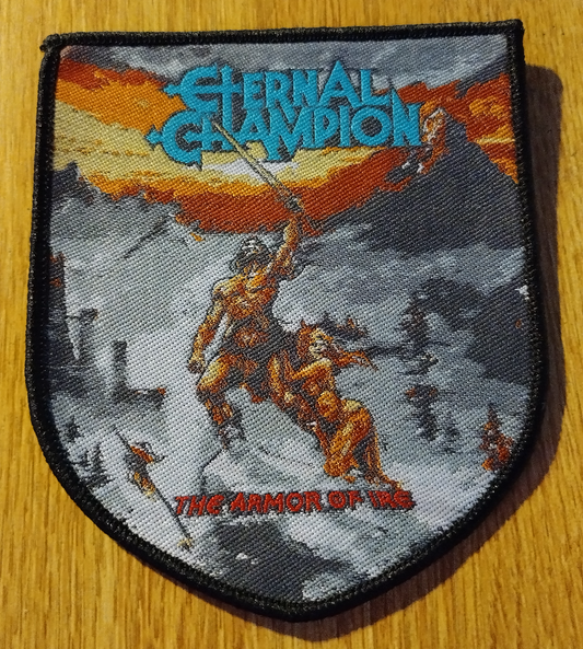 Eternal Champion the armor of ire Black border Woven Patch