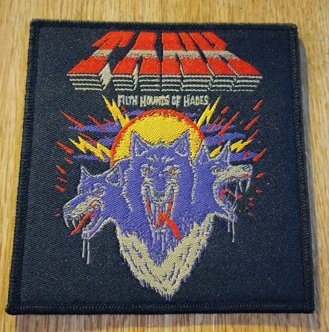 Tank filth hounds of Hades Black border Woven Patch