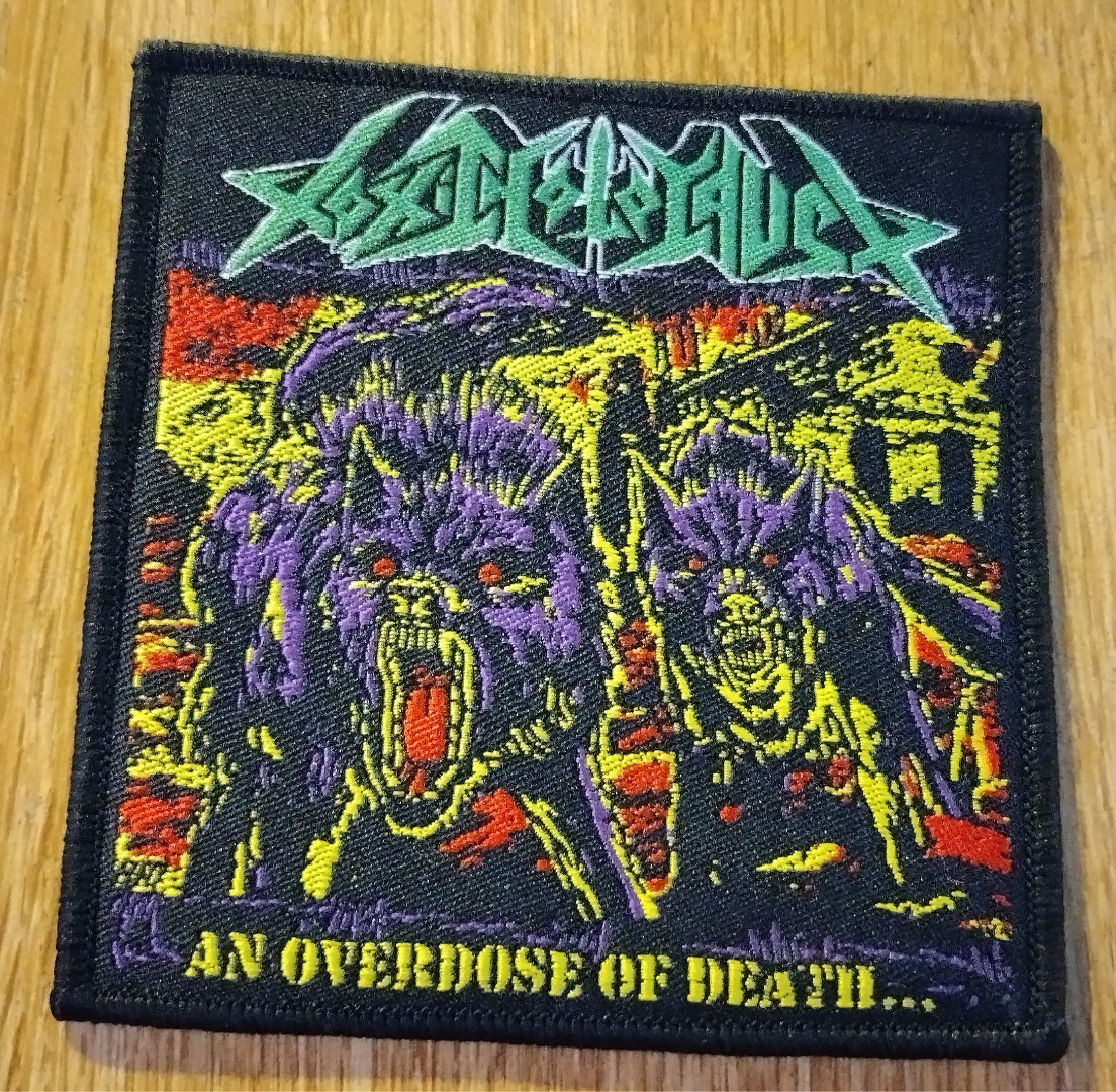 Toxic Holocaust an overdose of death Black border Woven Patch