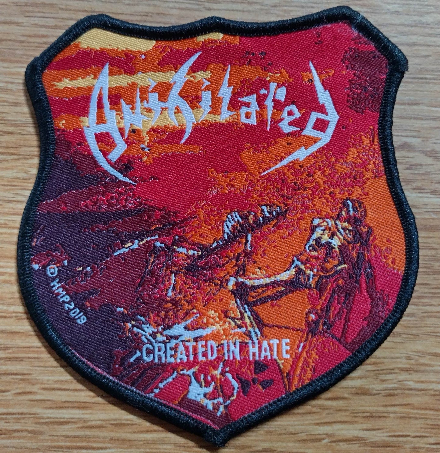 Anhililated created in hate Woven Patch