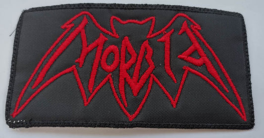 Morbid name Patch red letters