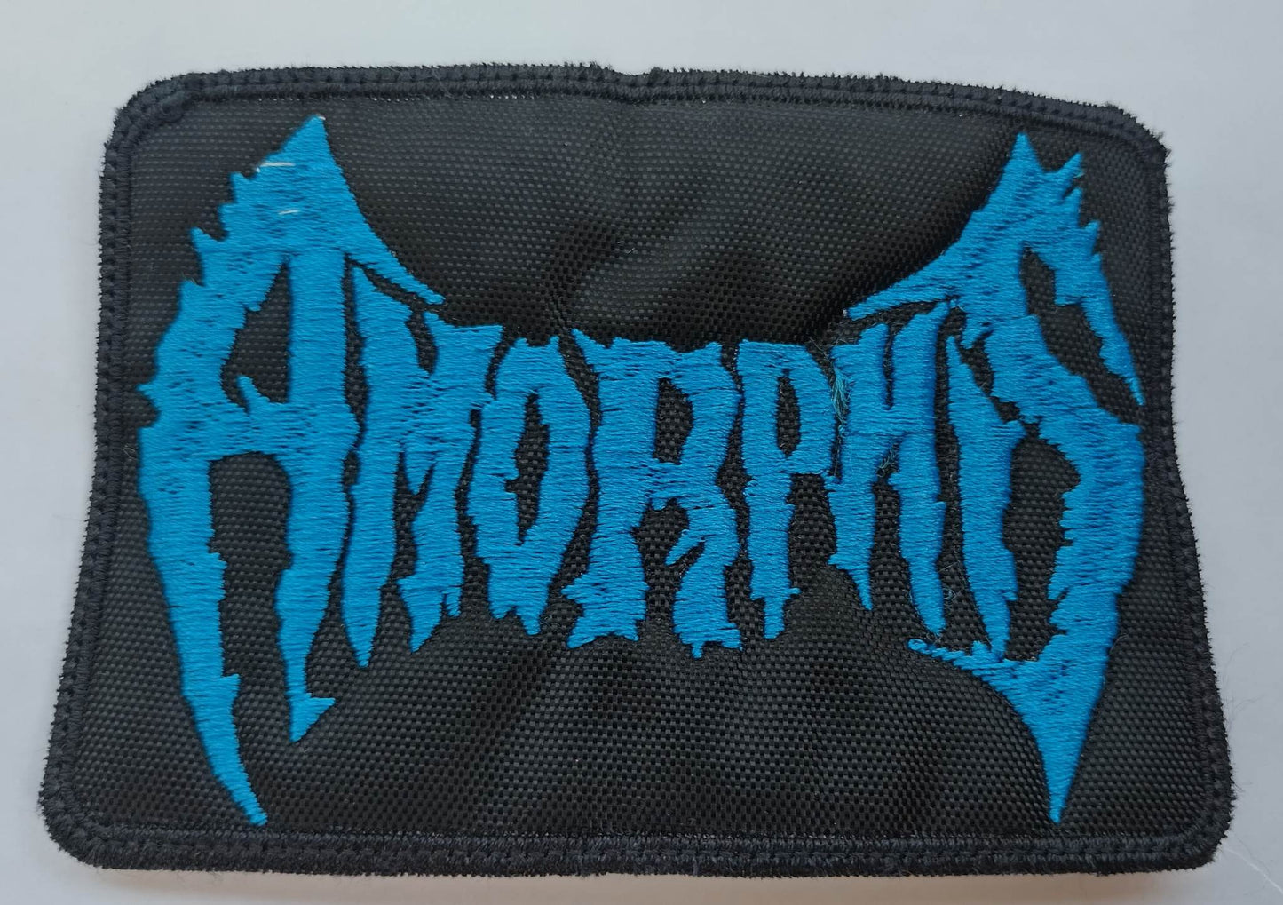 Amorphis name Patch blue letters