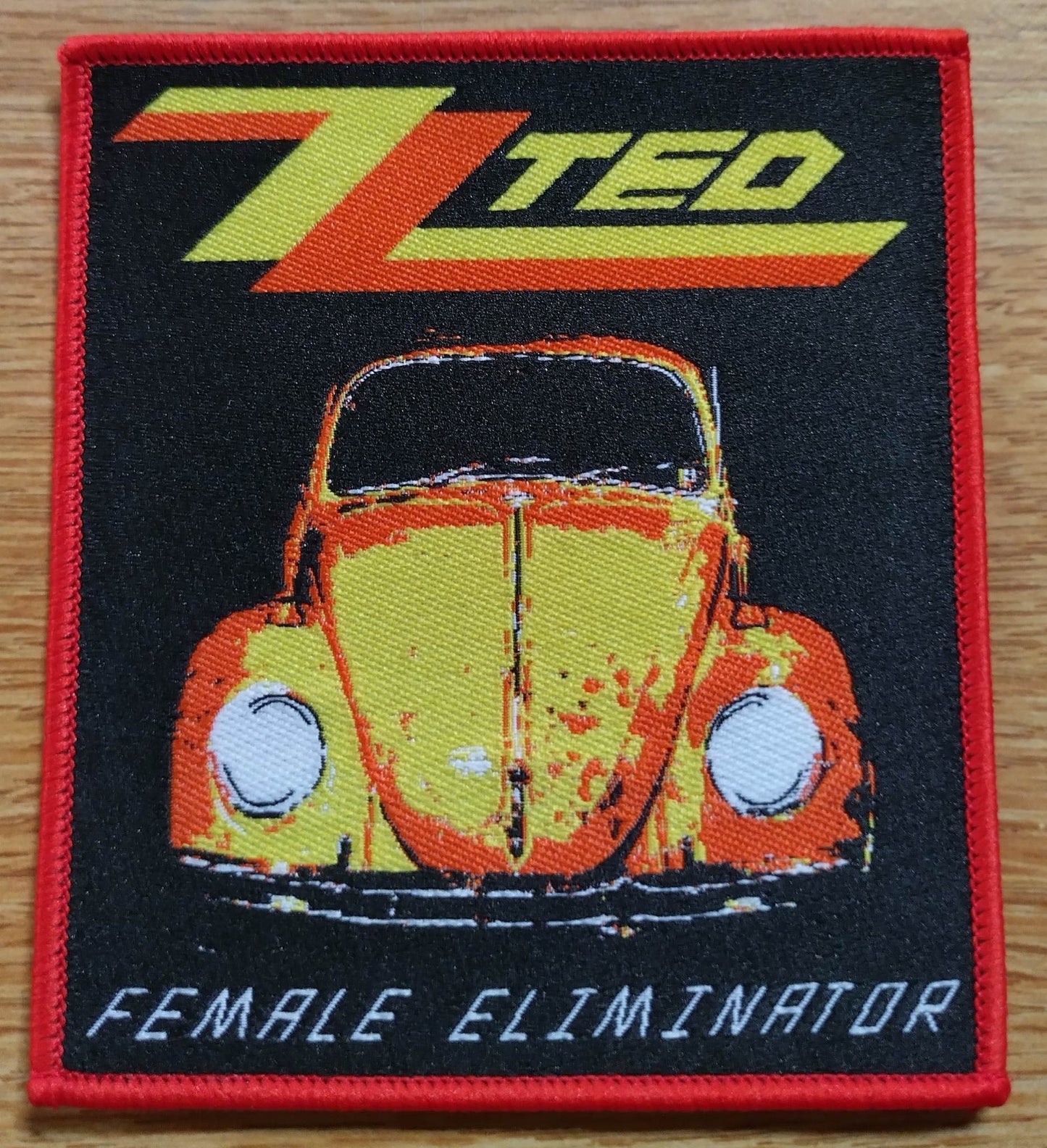 Ted Bundy ZZ Ted Woven Patch red border