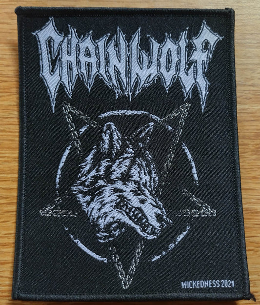 Chainwolf Pentagram wolf Woven Patch