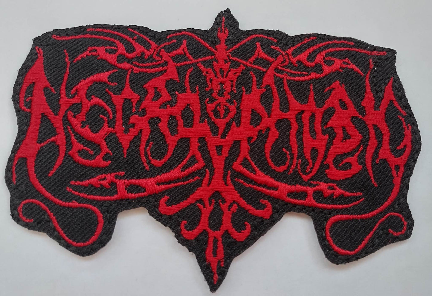 Necrophobic name Patch red letters