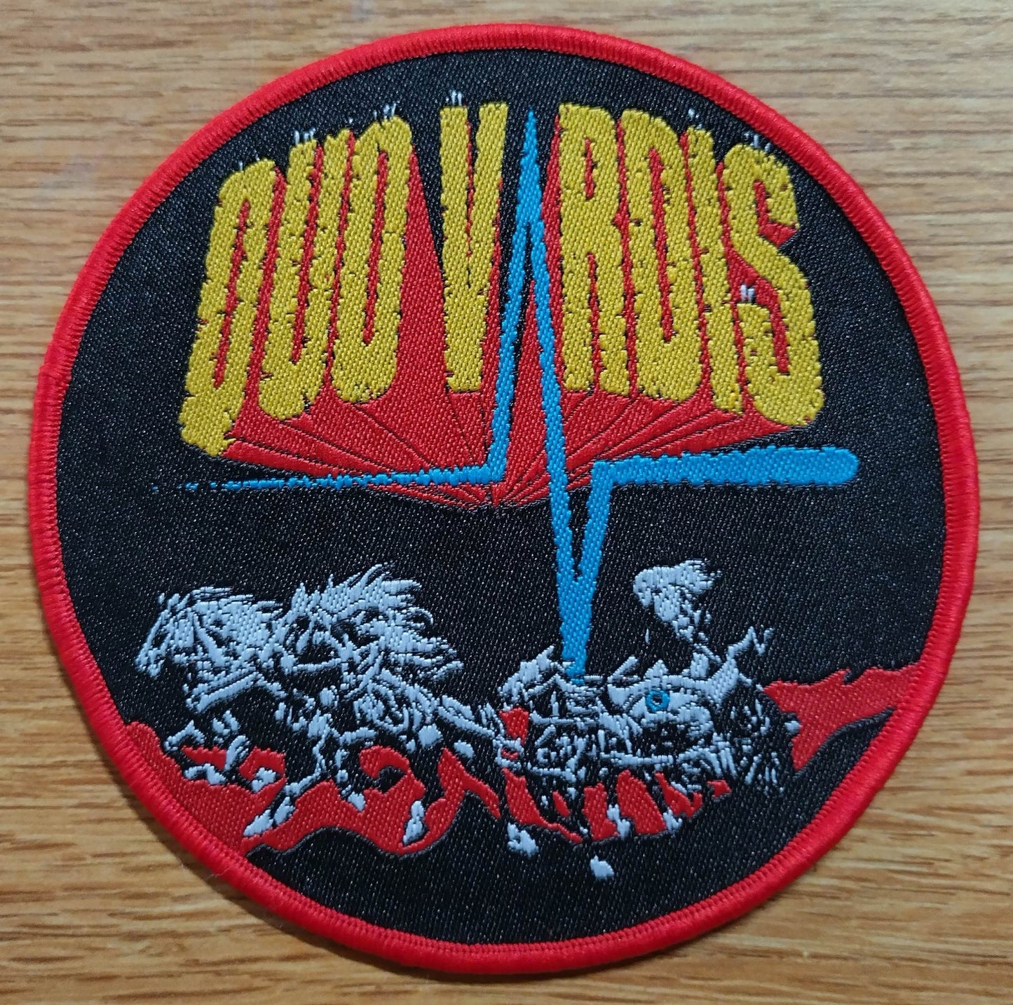 Quo Vardis Woven Patch red border