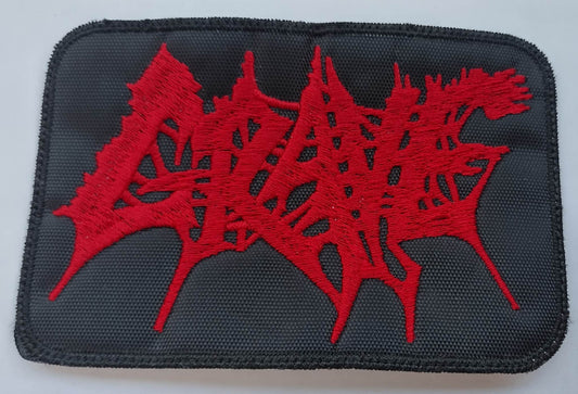 Grave name Patch red letters