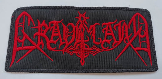 Graveland name Patch red letters