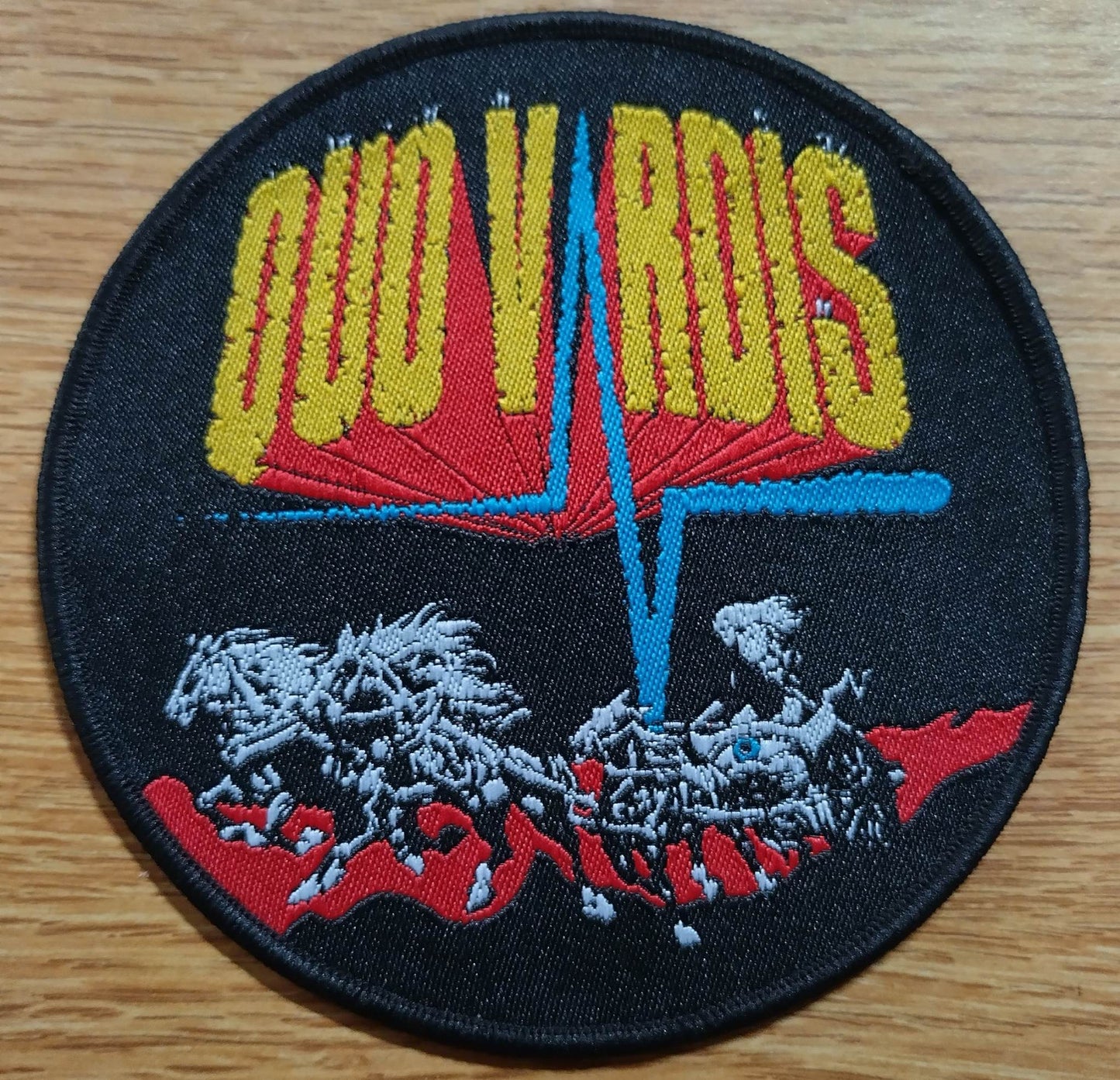 Quo Vardis circl;e Woven Patch black border