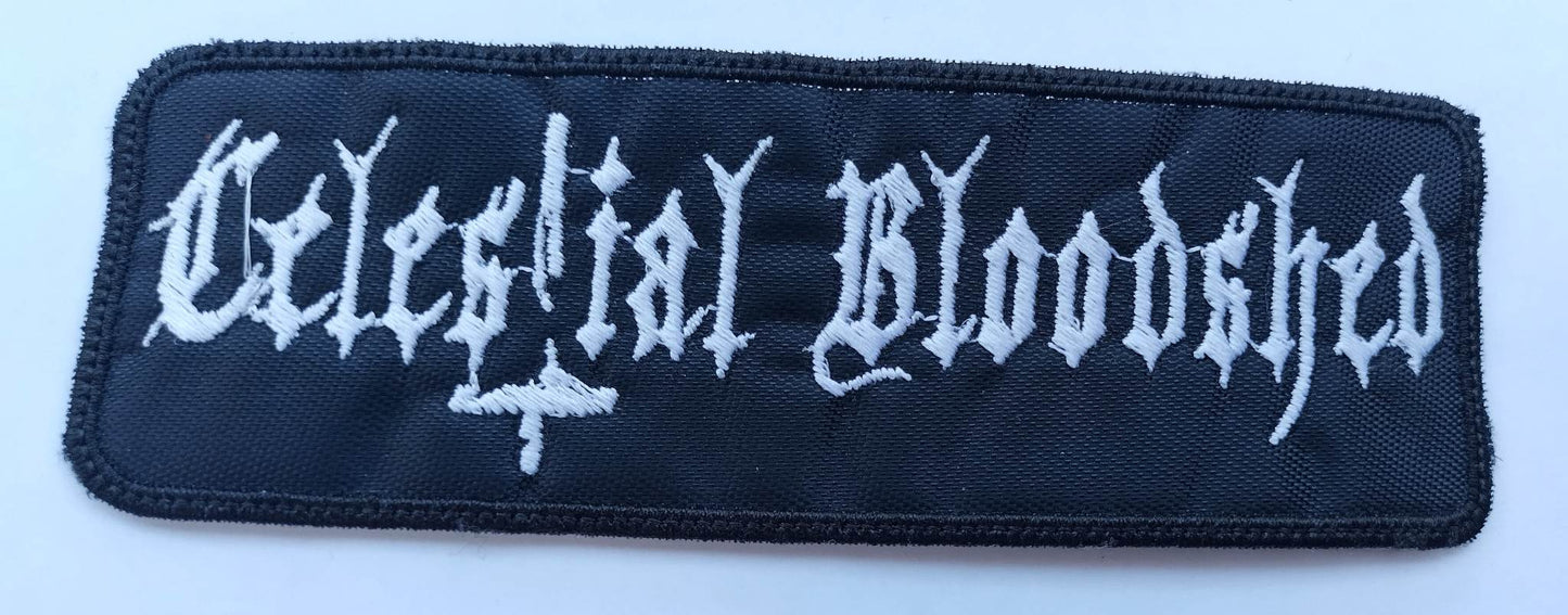 Celestial Bloodshed name Patch black border