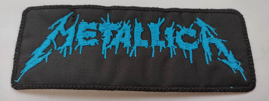 Metallica name Patch blue splat letters