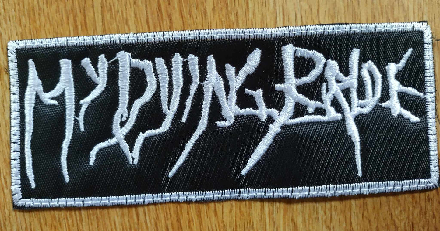 My Dying Bride name Patch white border