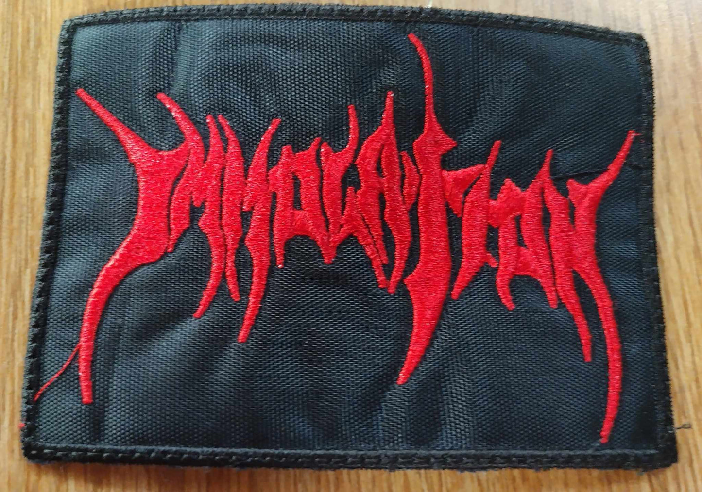 Immolation name Patch red letters