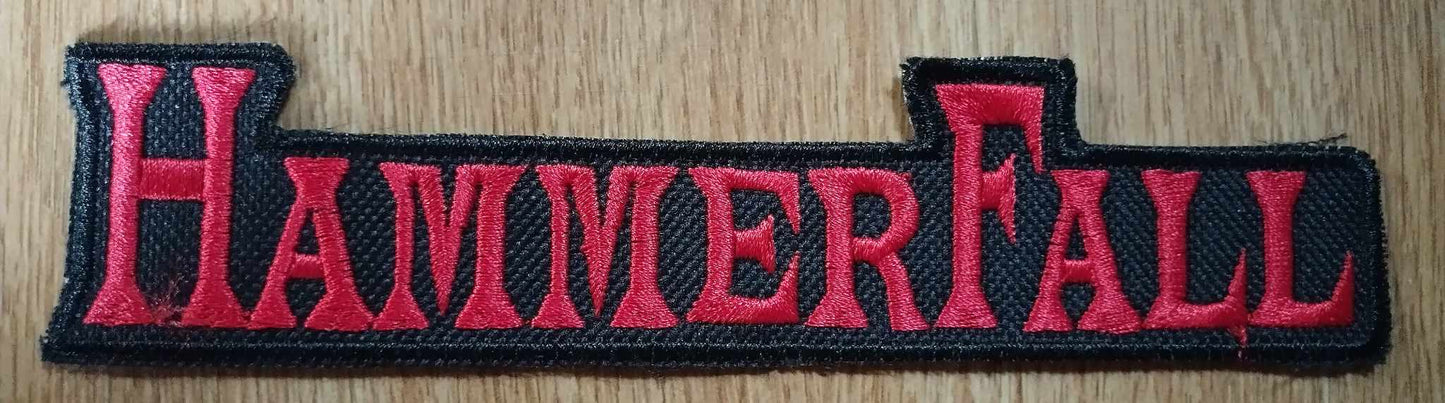 Hammer Fall name Patch red letters