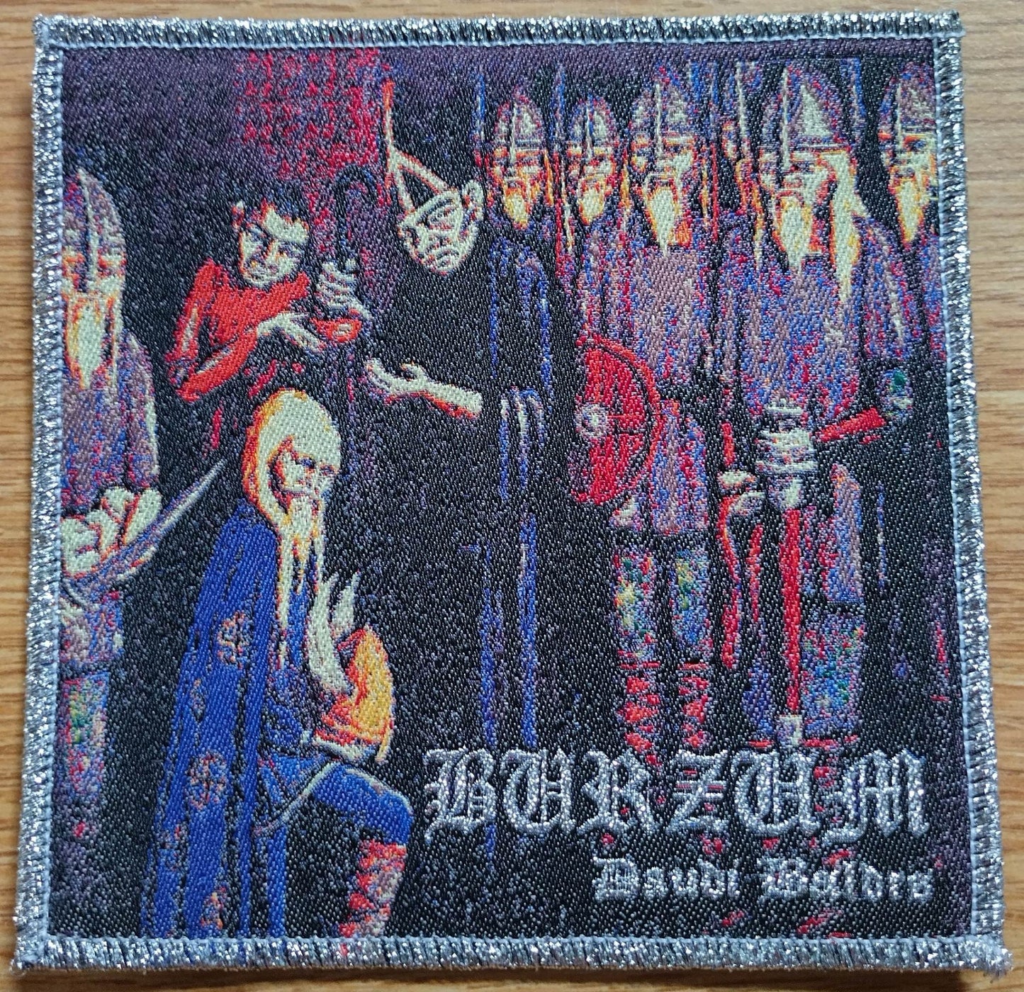 Burzum daudi baldrs Woven Patch metallic silver border