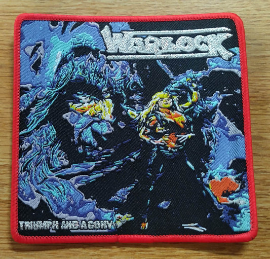 Warlock triumph and agony Woven Patch red border