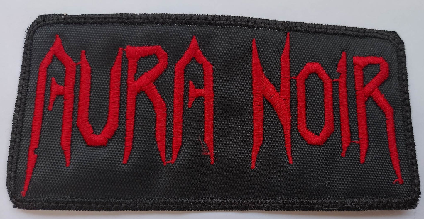 Aura Noir name Patch red letters