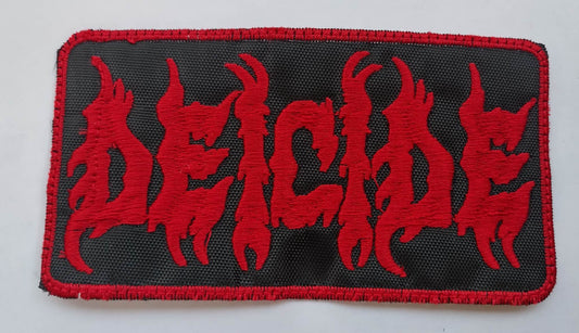 Deicide name Patch red letters, red border