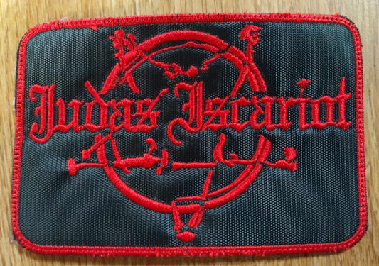 Judas Iscariot name Patch red border