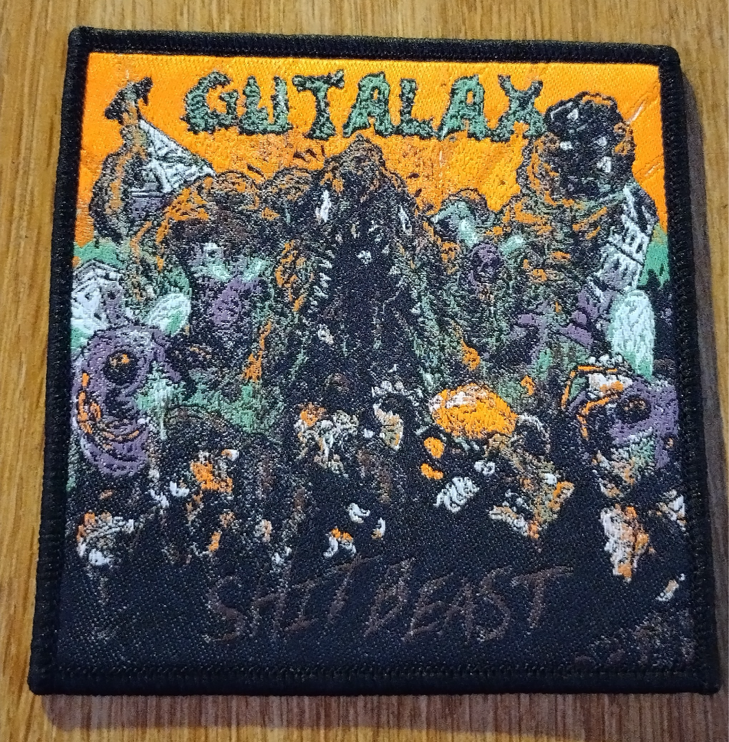 Gutalax shit beast black border Woven Patch