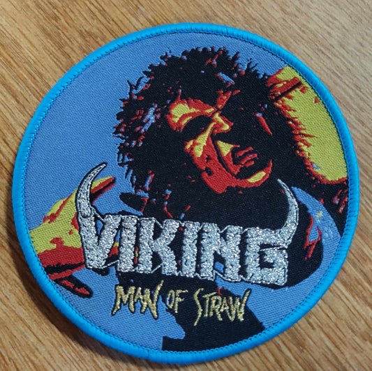 Viking Man of straw Blue Border Woven Patch