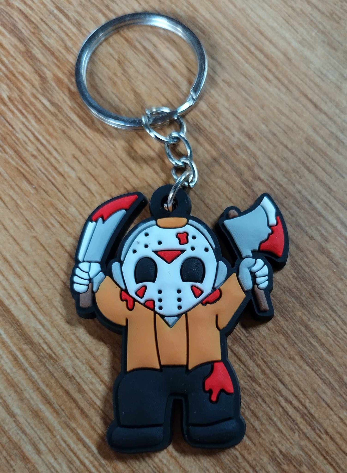 Jason Voorhees with axe and machete Keychain