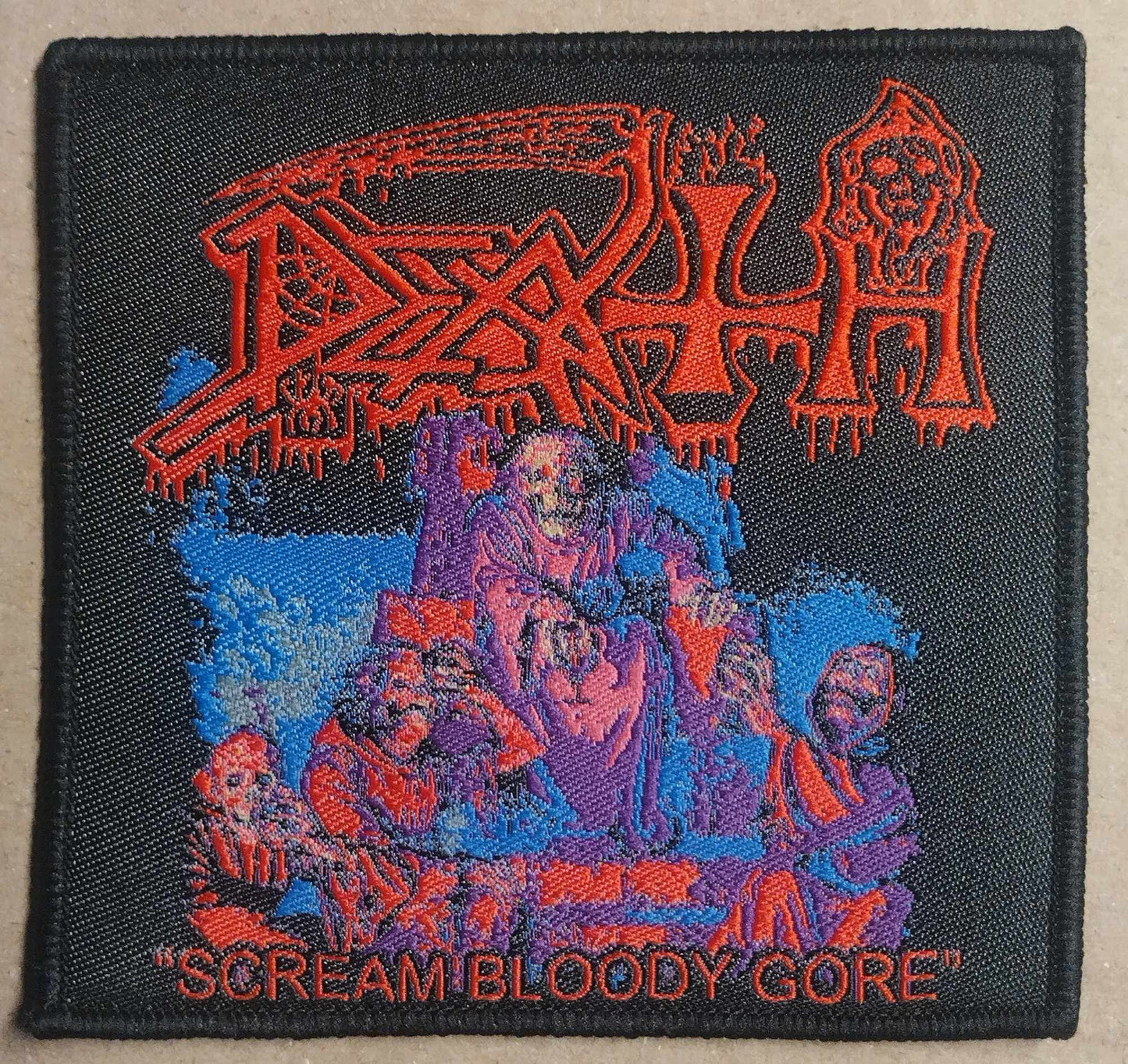 Death scream bloody gore WOVEN PATCH