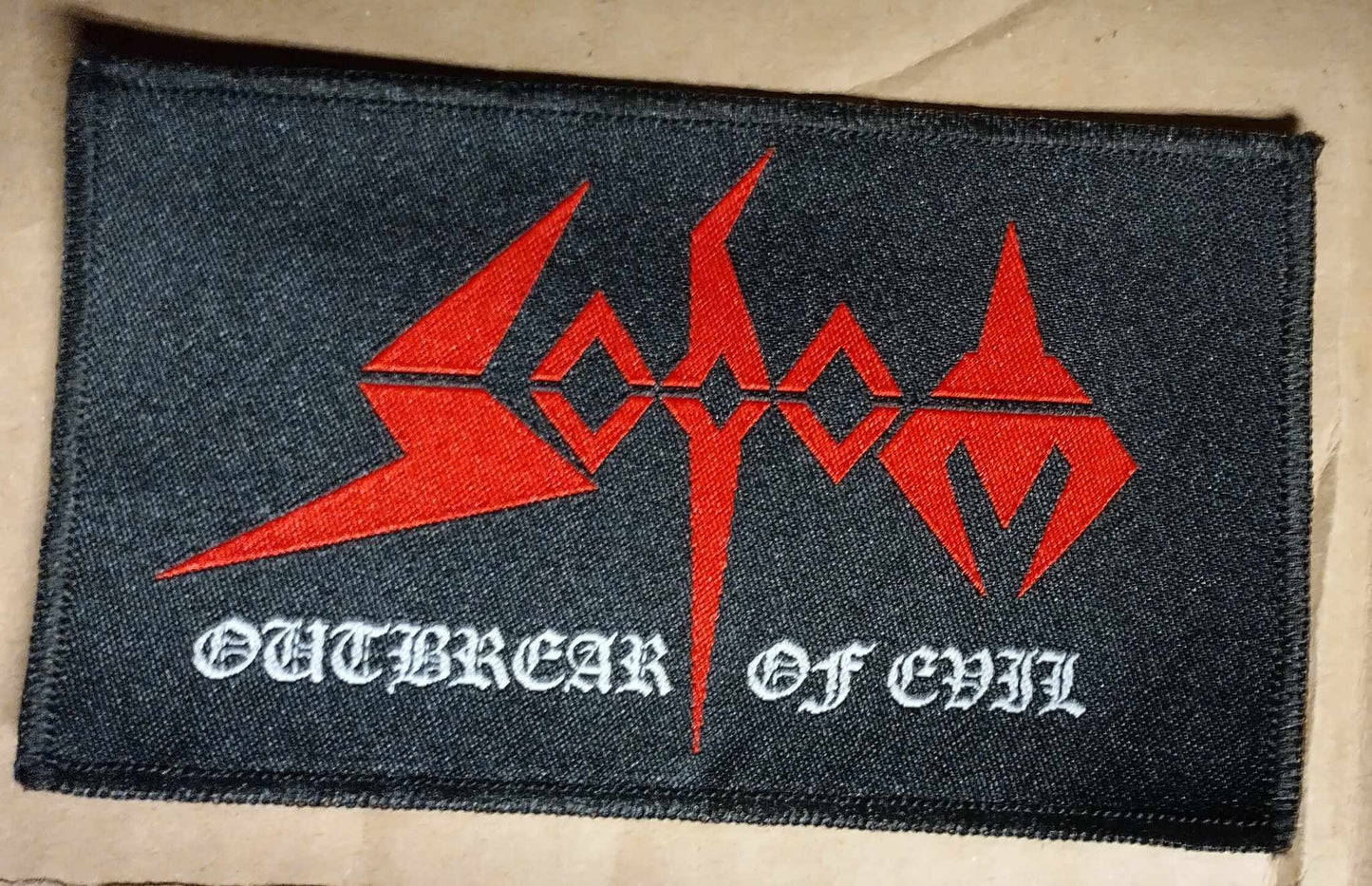 Sodom outbreak of evil WOVEN PATCH