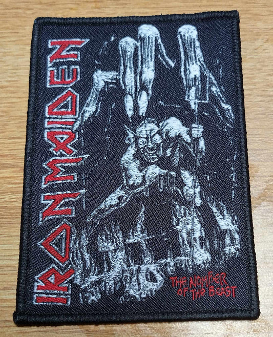 Iron Maiden number of the beast Woven Patch Black border