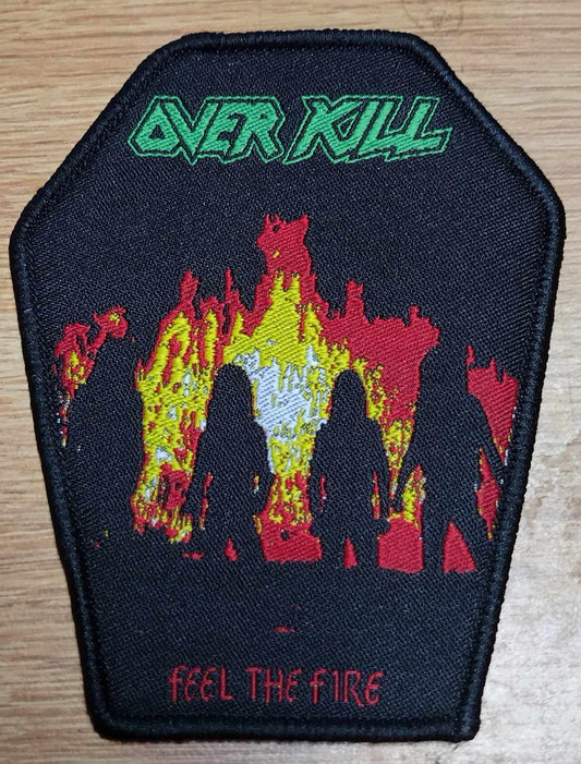 Overkill feel the fire WOVEN PATCH black border