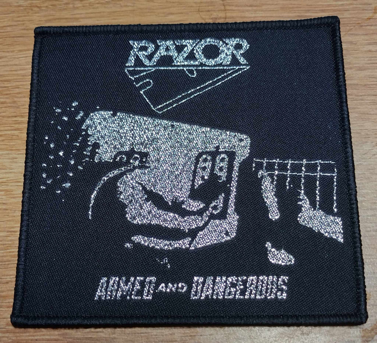 Razor armed and dangerous WOVEN PATCH black border