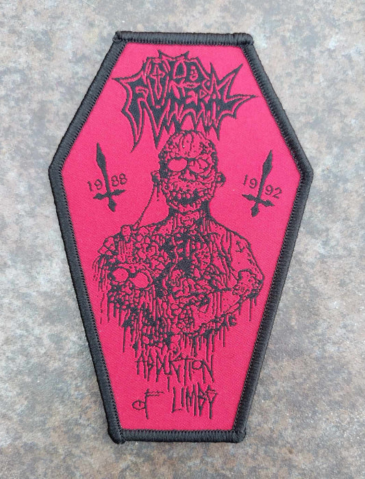 Old Funeral red coffin WOVEN PATCH