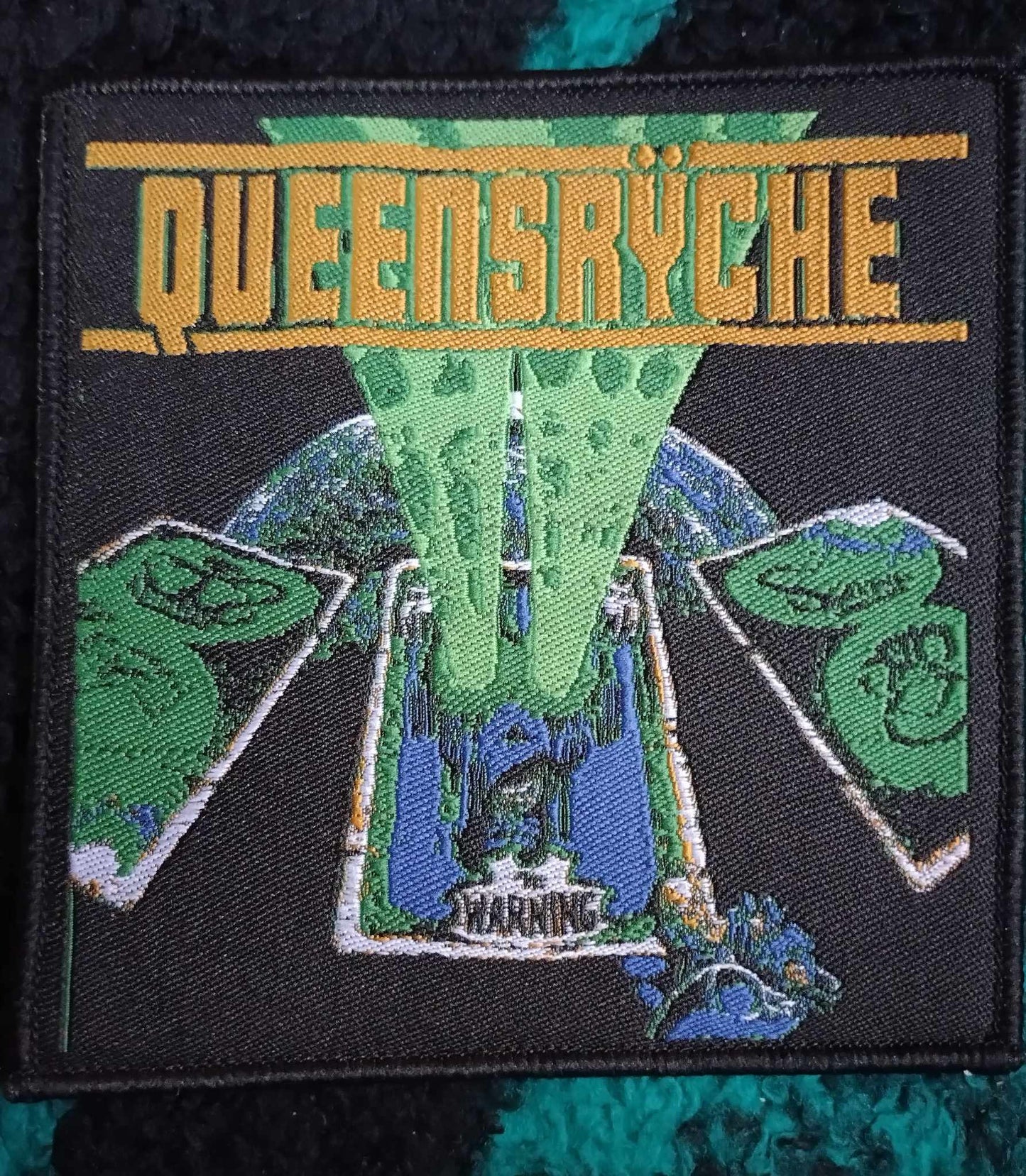 Queensryche The warning Black border WOVEN PATCH