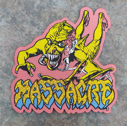 Massacre from beyond shaped WOVEN PATCH