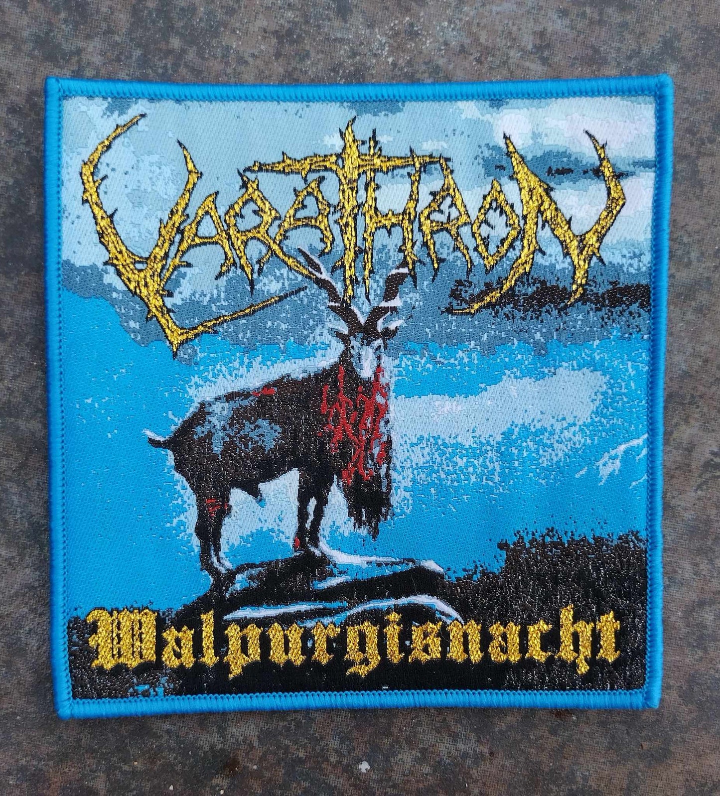 Varathron Walpurgisnacht Blue Border WOVEN PATCH