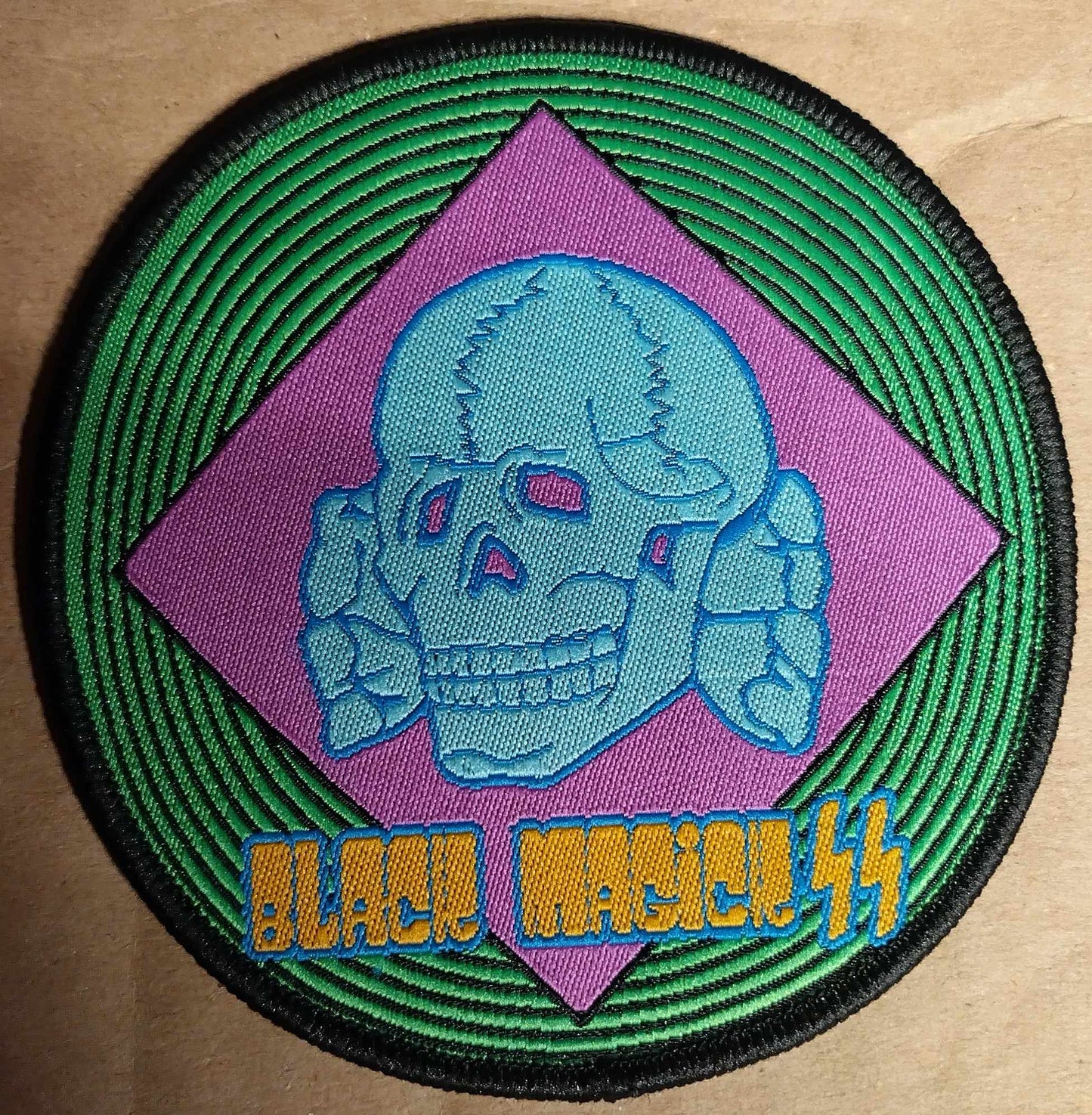 Black Magick SS Skull circle WOVEN PATCH