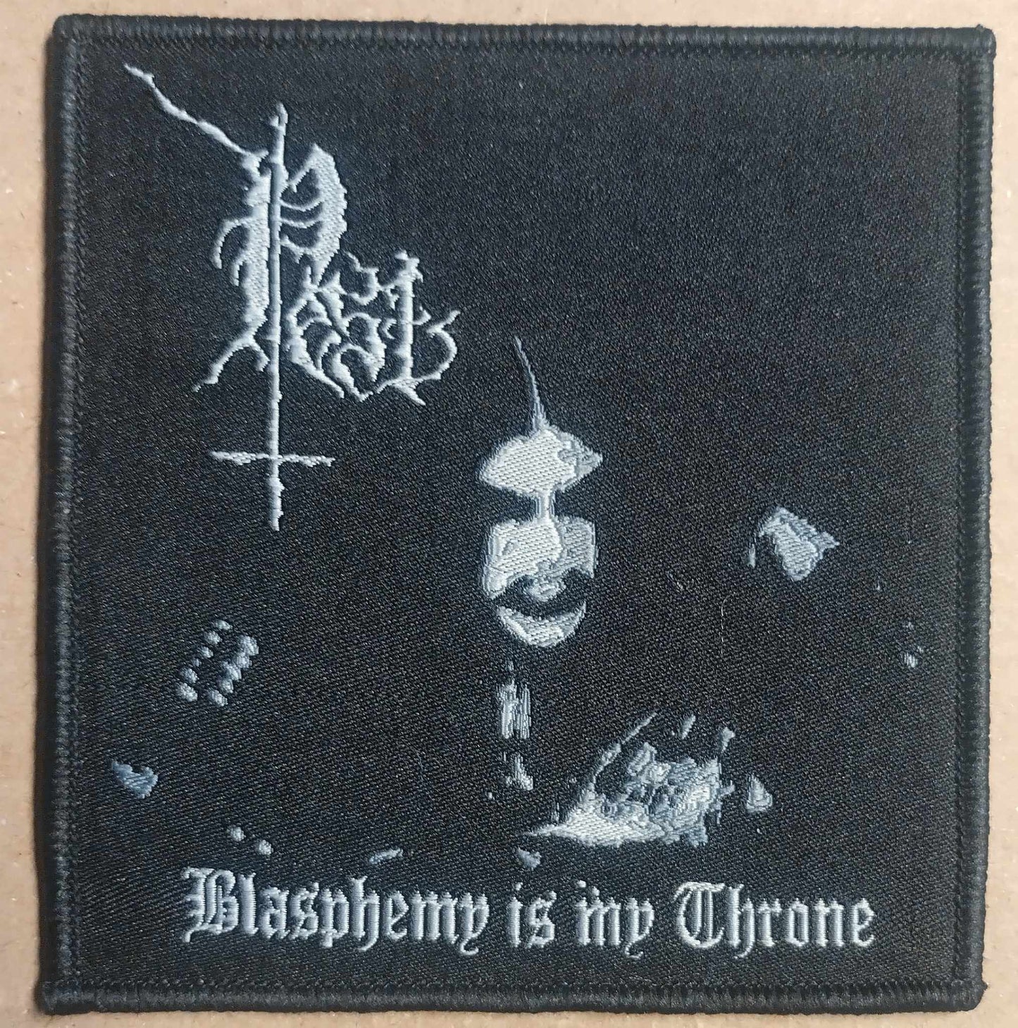 Pest Blasphemy is my throne WOVEN PATCH