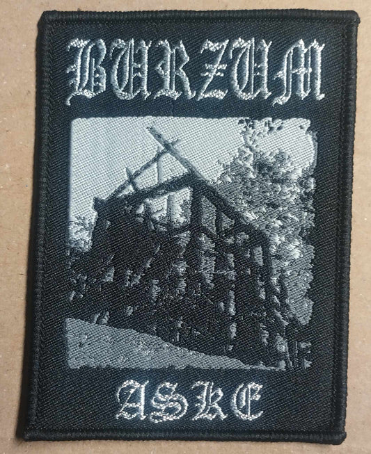 Burzum Aske Black border WOVEN PATCH