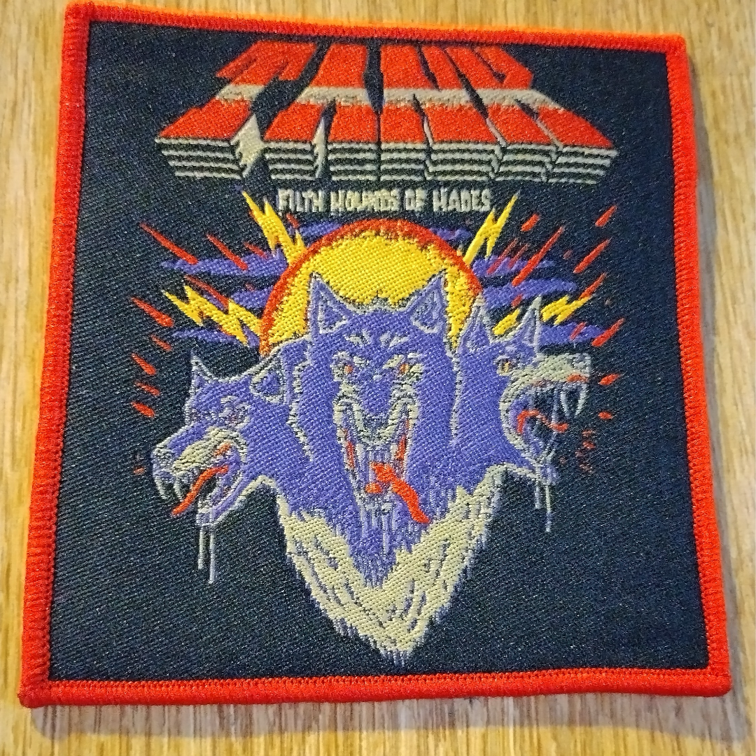 Tank filth hounds of Hades Red border Woven Patch