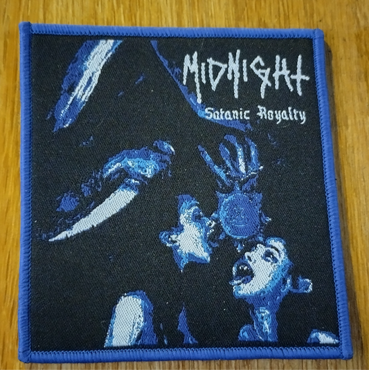 Midnight Satanic Royalty Blue border Woven Patch